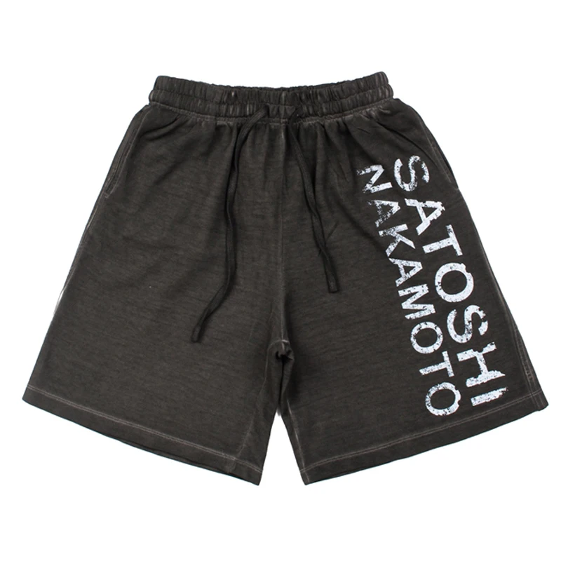 

Streetwear Brand Letter Printed Satoshi Nakamoto Casual Shorts Men Women Loose Fit Shorts Stock