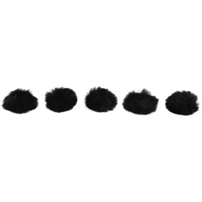 15Pcs 1.5Cm Microphone Hair Sleeve Overlay Windshield Clip Conference Microphone Sleeve Camera Hair Cover, Black