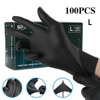 100 Uds guantes de tatuaje tamaño L/M guante de seguridad de trabajo impermeable tatuaje negro guante especial Material de nitrilo accesorios de tatuaje herramientas