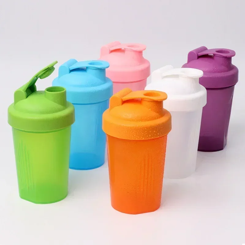 400ML Shaker Bottle Plastic Protein Shakes Bottle with Whisk Leakproof for Powder Protein Shaker Gym Sport Bottle BPA free