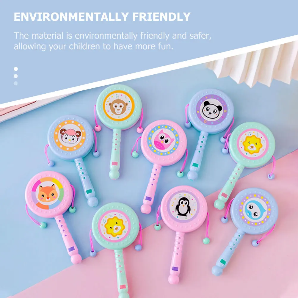 

12Pcs Rattle-Drum Cartoon Whistle Early Education Play Indoor Outdoor Children Handheld Cognitive Fun Whistle Rattle-Drum