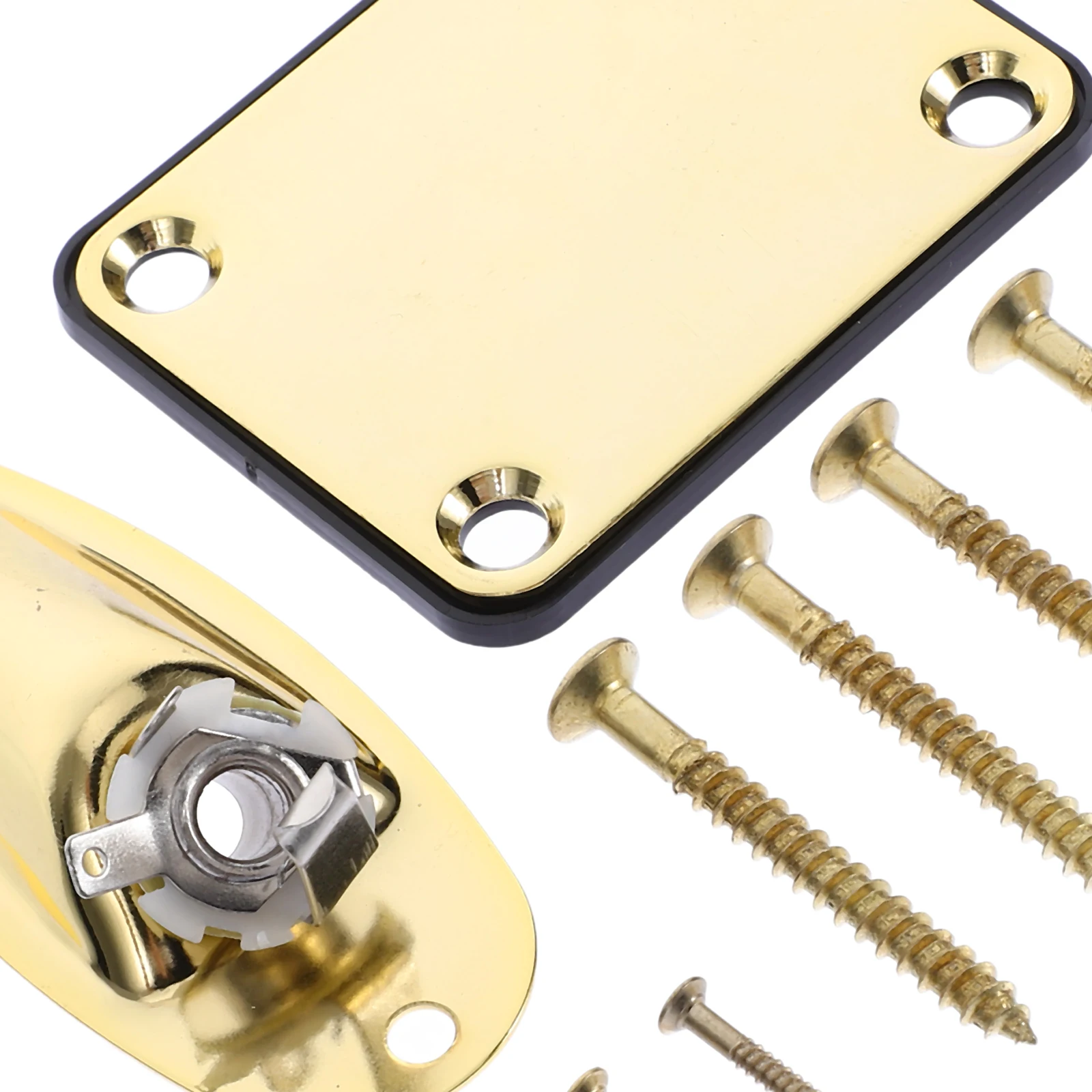 

3 Pcs Guitar Output Socket Plates And Neck Reinforcement Plate For Electric Guitars