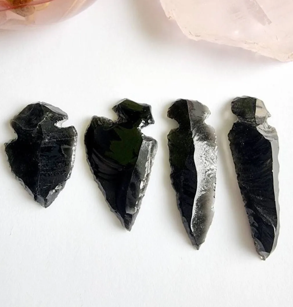 Natural Obsidian Stones Arrowhead Rough Healing Point Healing