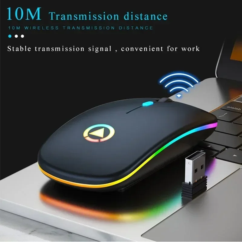 

Wireless Mouse 2.4G Rechargeable Silent 1600DPI LED Backlit Mice USB Optical Ergonomic Gaming Office For Laptop Macbook