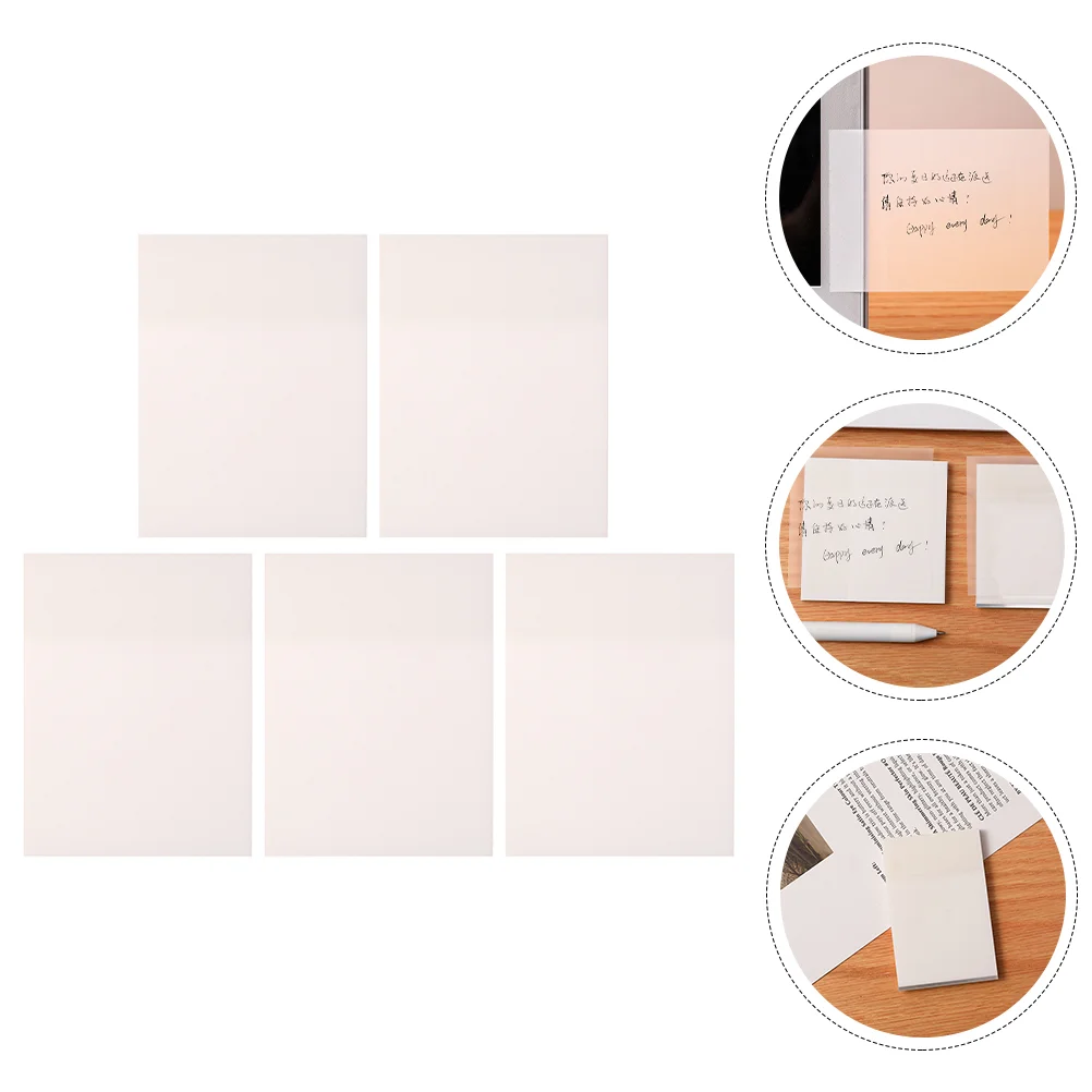 

5 Pcs Convenience Book Nail Stickers Clear Note Pads Student Stationery The Pet Office Transparent Message