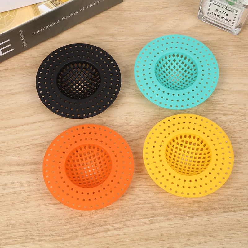 4pcs Drain Cover Filter Heavy Duty Plastic Sink Shower Drain with Assorted Color Mesh Install Remove Clog Debris Prevention