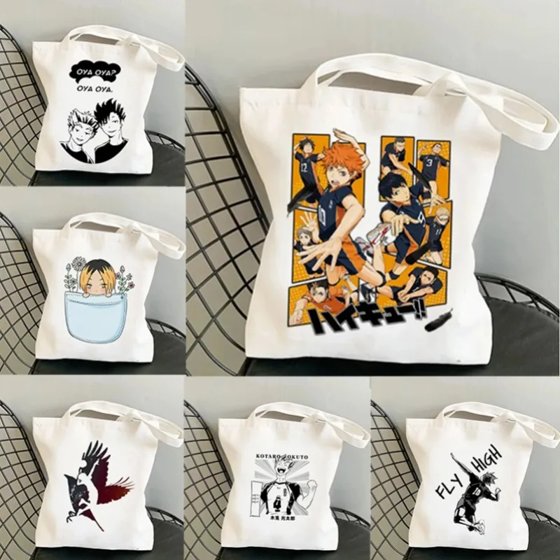 

Fashion Haikyuu Anime Printing Ladies Shoulder Bag Casual Tote Eco Large Capacity Portable Travel Shopping Bag Schoolbag