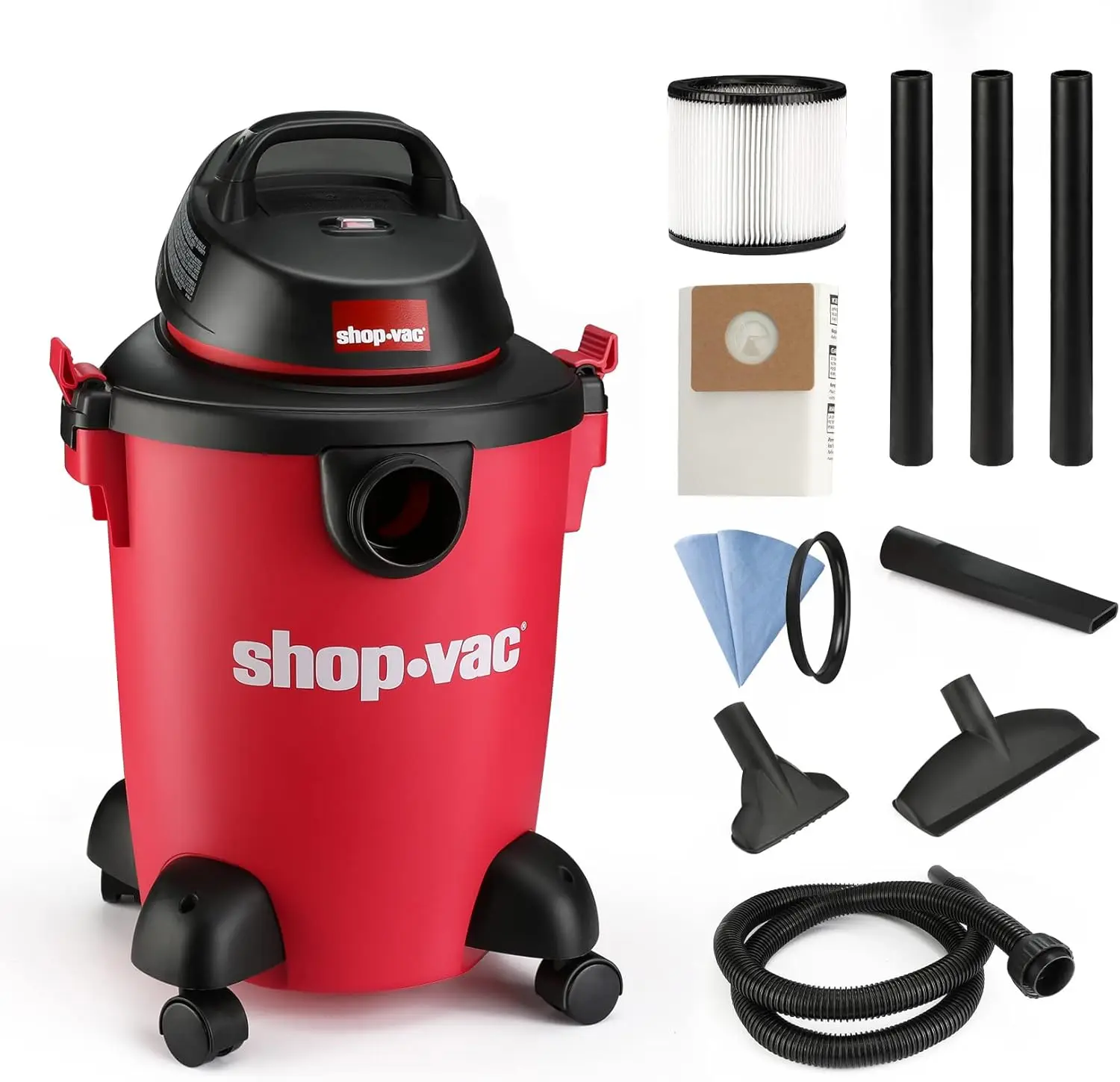 

6 Gallon 3.0 HP Wet Dry Vacuum, 3-in-1 Heavy-Duty with Filters & Attachments for Home, Garage, Car & Workshop