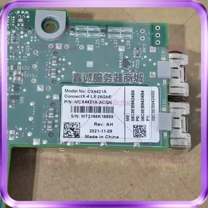 Pre-owned for Melos CX4421A 25GbE Dual Port NIC Based on ConnectX-4 Lx High Speed Ethernet Adapter Server Network Card