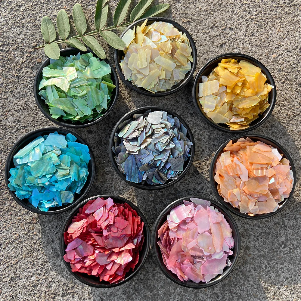 Colorful Irregular Glitter Shell Fragments Natural Abalone Shell Flakes Fragments For Nail Art Decoration Decals DIY Manicure
