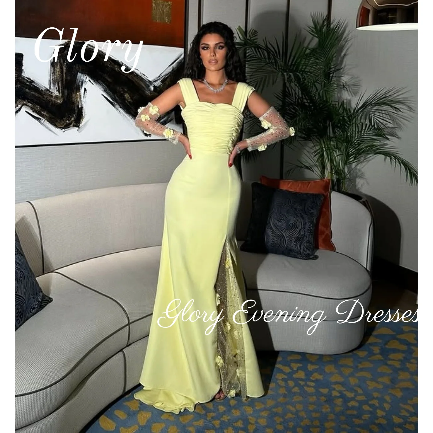 

Желтое платье для выпускного вечера с цветочными бусинами без бретелек вечернее платье без рукавов Саудовская Аравия женское вечернее свадебное платье Саудовская Аравия по индивидуальному заказу