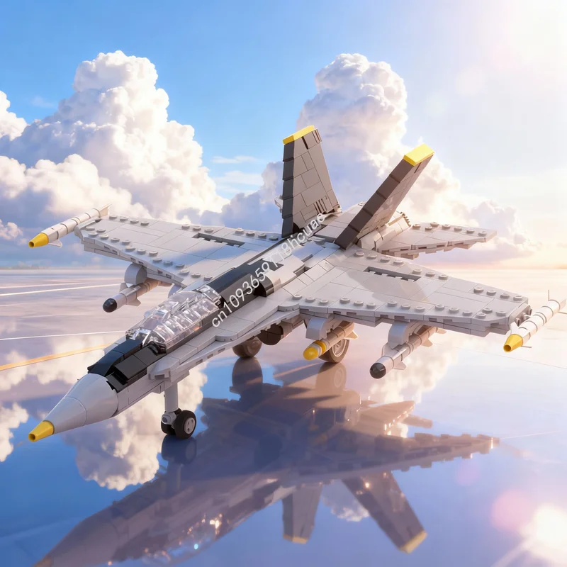 

659 деталей MOC F Hornet 1:1 Модель аэропорта, конструктор, развивающая игрушка, подарок на Рождество, DIY, креативное обучение