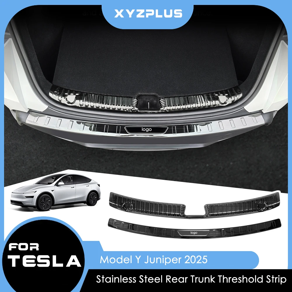 

Пороговая полоса багажника для Tesla Model Y Juniper 2025, защита порога из нержавеющей стали, защита от царапин, аксессуары для заднего багажа