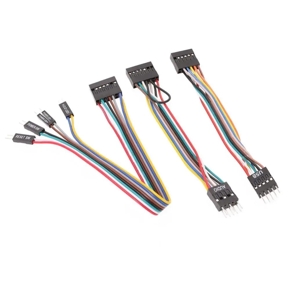 Suitable for motherboards with ordinary chassis transfer wiring switch cable USB cable audio cable three-piece set