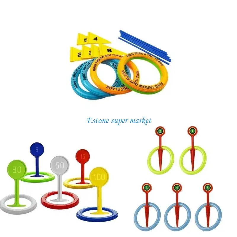 090B 5 Bright Rings 5 Posts Outdoor Activity Set Stimulates Creativity 3+ Years Old