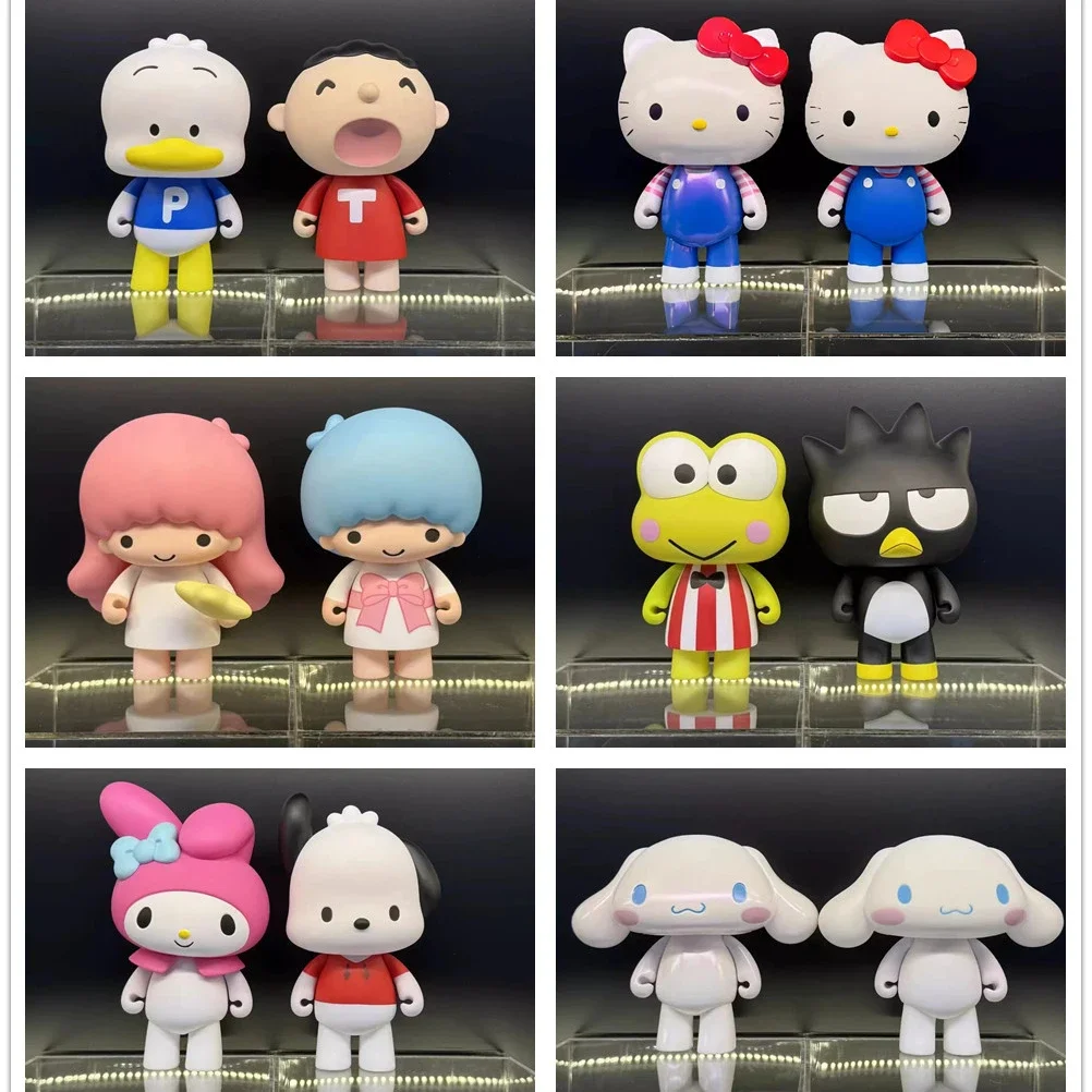 Personaggi Sanrio Hello Kitty Kuromi Cinnamoroll bambole grandi giocattolo Little Twin Stars Monkichi Pekkle Figure Collection Blind Box