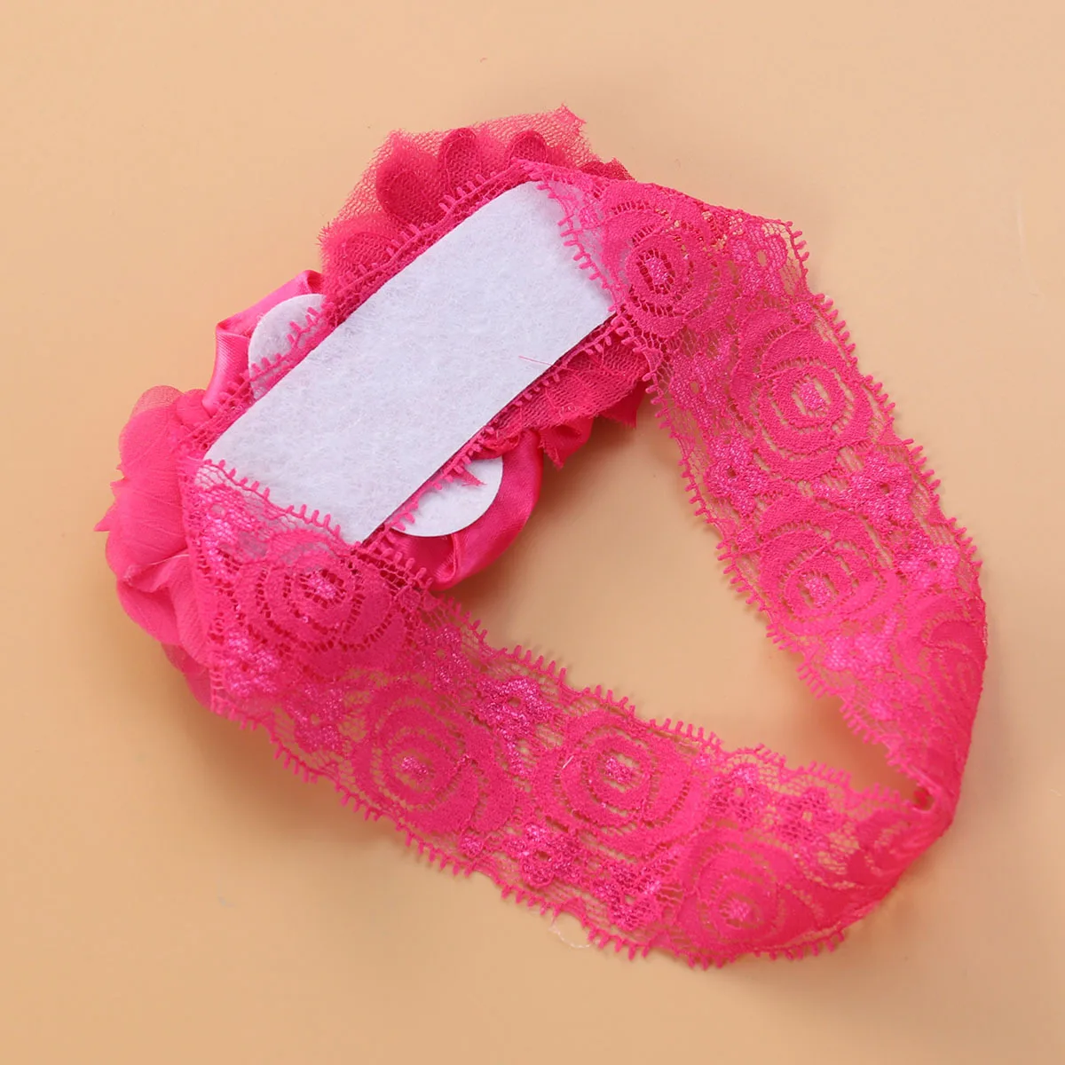 

4Pcs Baby Lace Headbands with Satin Rose Flowers Ultra Elastic Comfortable Fit 0-3 Years Girl Baptism Christening Hair