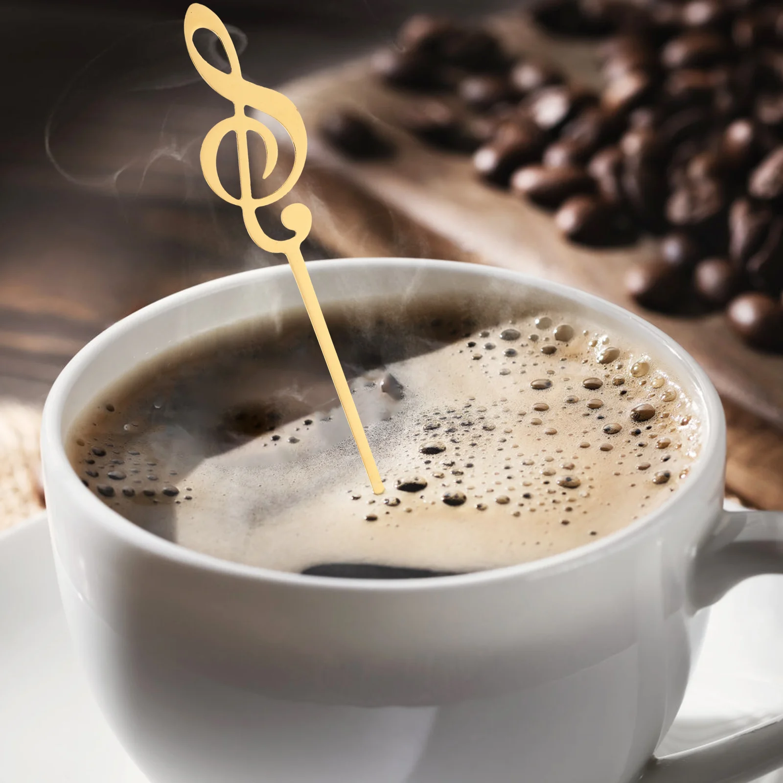 

6Pcs Music Note Coffee Spoons Gold Stainless Steel Tea Dessert Ice Cream Stirring Spoon Set Spoon Coffee Music