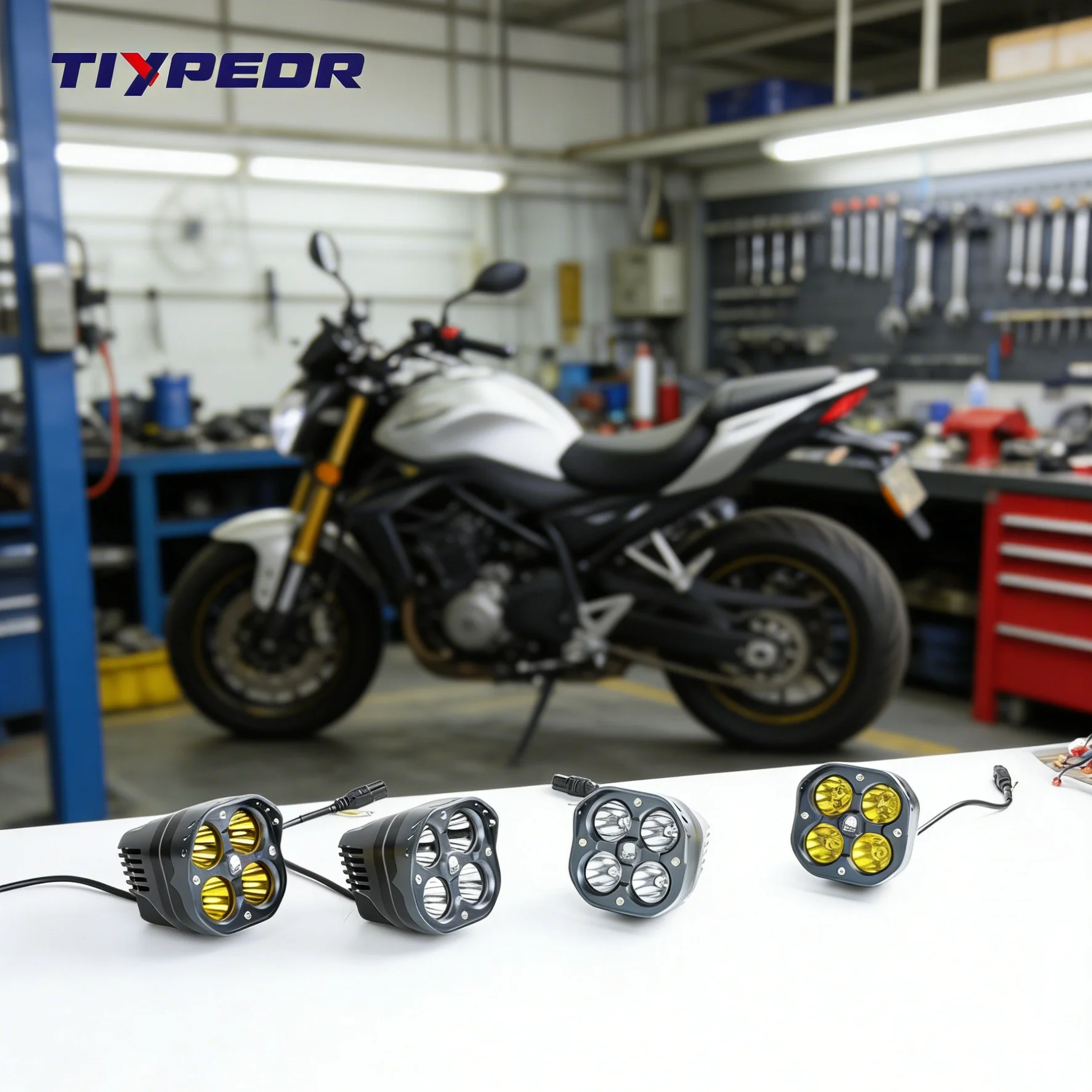 

Мотоциклетный прожектор TIYPEOR 120 Вт, 10-36 В постоянного тока, IP68, водонепроницаемый, из алюминиевого сплава, прожектор/рассеиватель света