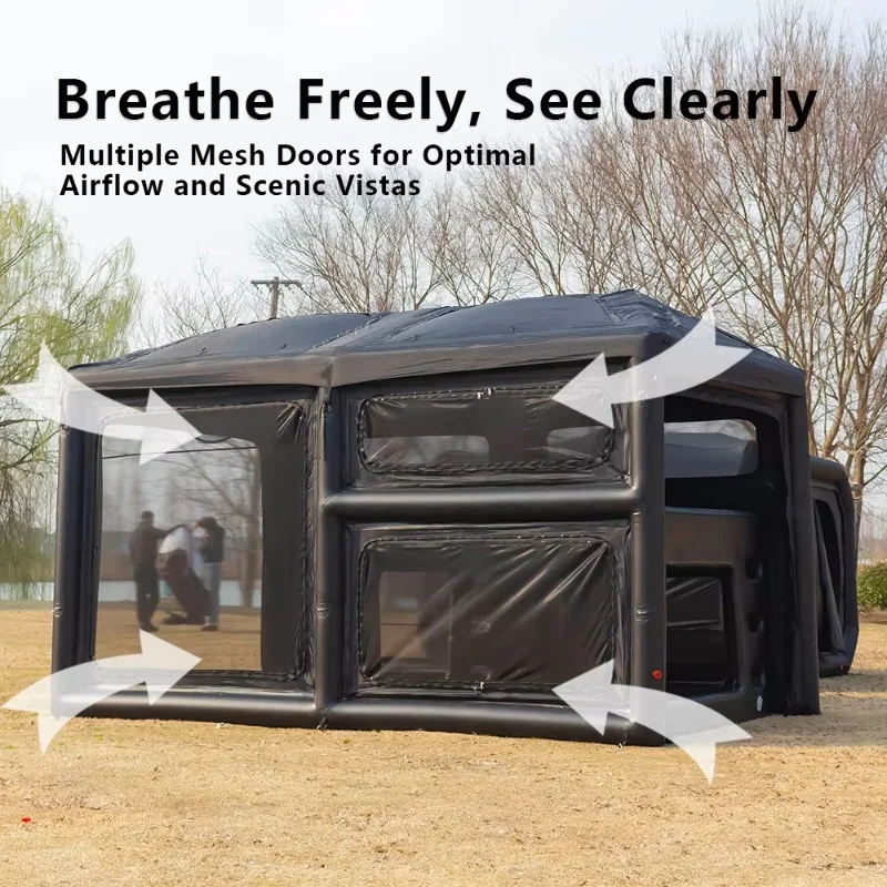 #￥Patented Inflatable Camp Tent Shelter Ventilation PU5000mm Water-Resistant Modern Blow up Tent with Mosquito Proof Mesh Fabric