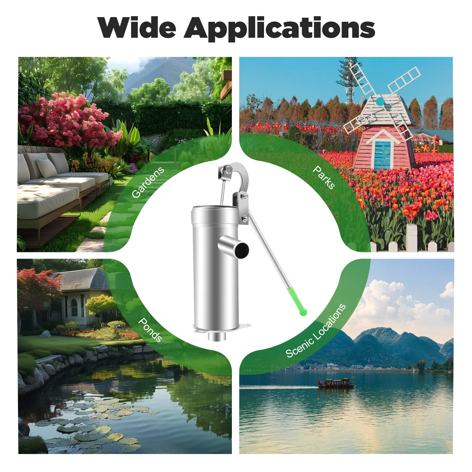 Pompe à eau manuelle pompe d'aspiration 8m pompe à eau de puits profond Extraction d'eau souterraine facile pompe d'aspiration de secousse de main eau souterraine