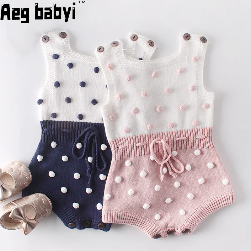 

Autumn Baby Clothes Knit Baby Rompers Girl Pompom Knitted Baby Girl Romper Boys Jumpsuit Overall Newborn Infant Baby Clothes