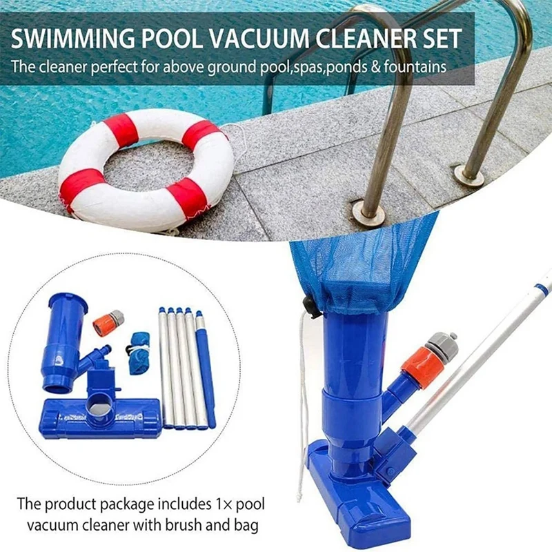 Kit di strumenti per la pulizia dell'aspirapolvere per piscina spazzola per fontana per laghetto spazzola per vuoto portatile per il nuoto