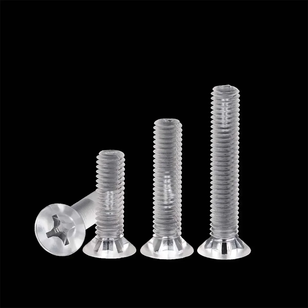 PC Transparent Cross Groove Countersunk Head Screw Acrylic Insulated Plastic Flat Head Bolt M2M2.5M3M4M5M6M8