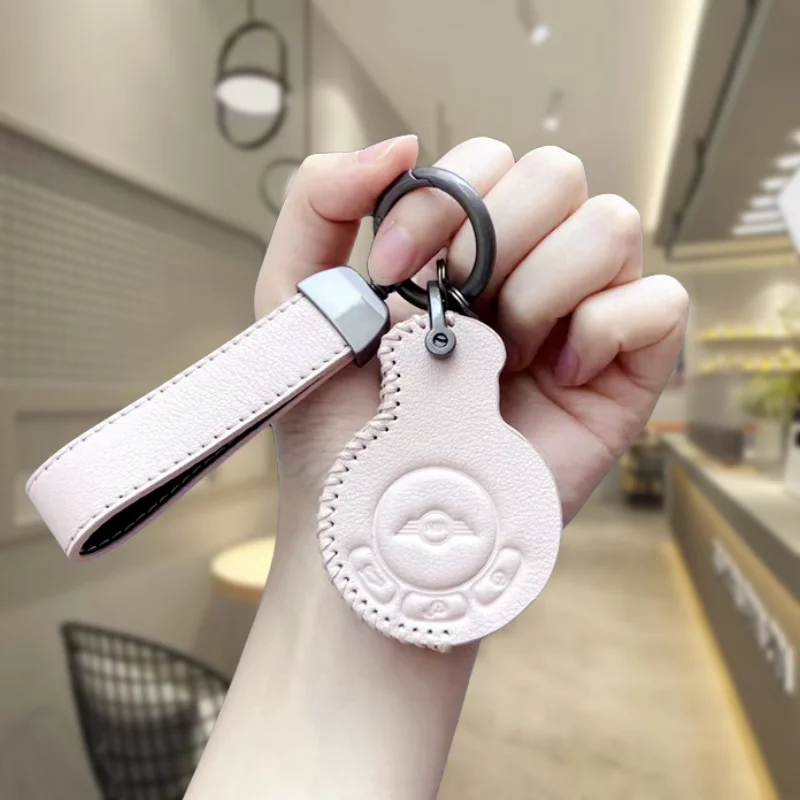 Suitable for BMW mini keycase, mini protective case, buckle, genuine leather, cute new and old decorative cartoon