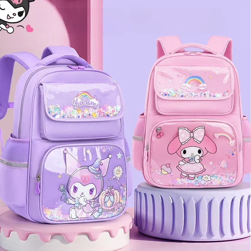 Pupil Schoolbag Backpack Lightweight Student Large Capacity Children's Cute Bags Cinnamoroll  Kuromi Sanrio My Melody Child