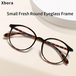 Xbora Retro Round Full Frame Glasses Frame Ultra light Non-diopter Men's Women's Optical Prescription Glasses Comfortable OZ6814