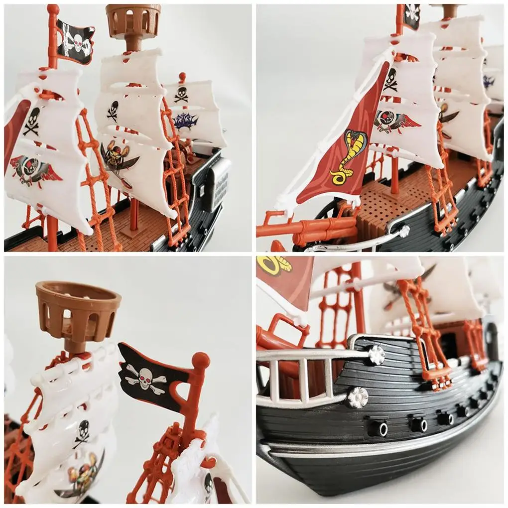 Kids Pirate Toys Pirates Ship Plaything Interesting Unique Boats Model Playthings Table Ornament Boat Toy for Home Kindergarten