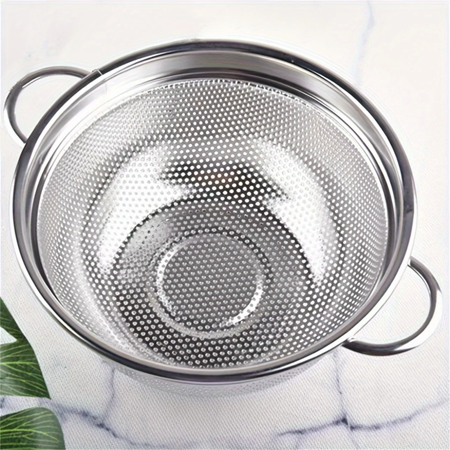 

Steel Colander with Double Handles - Kitchen Utensil for Draining Food