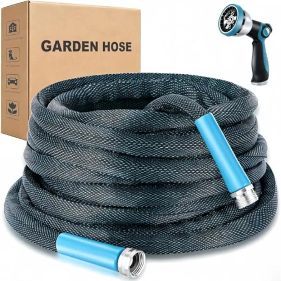 

Garden Hose 50 Ft with Nozzle - Durable and Leak-Free Water Hose for Outdoor Gardening and Watering Needs, Easy to Use and Stor