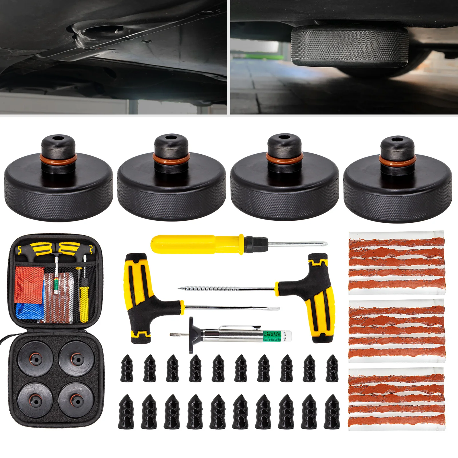 

Rubber Floor Lifting Jack Pad Adapter Pucks Tool Chassis For Tesla Model 3 Model S Model X YCar Accessories Tire Repair Kit