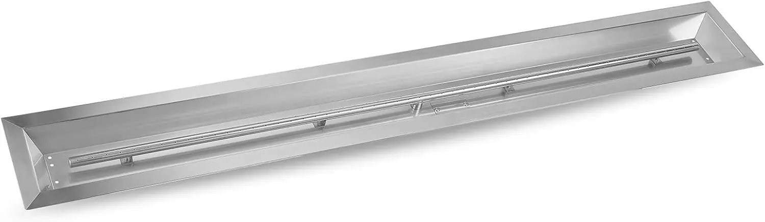 Outdoor DIY Firepit, Stainless Steel (Silver), High BTU Gas Burner