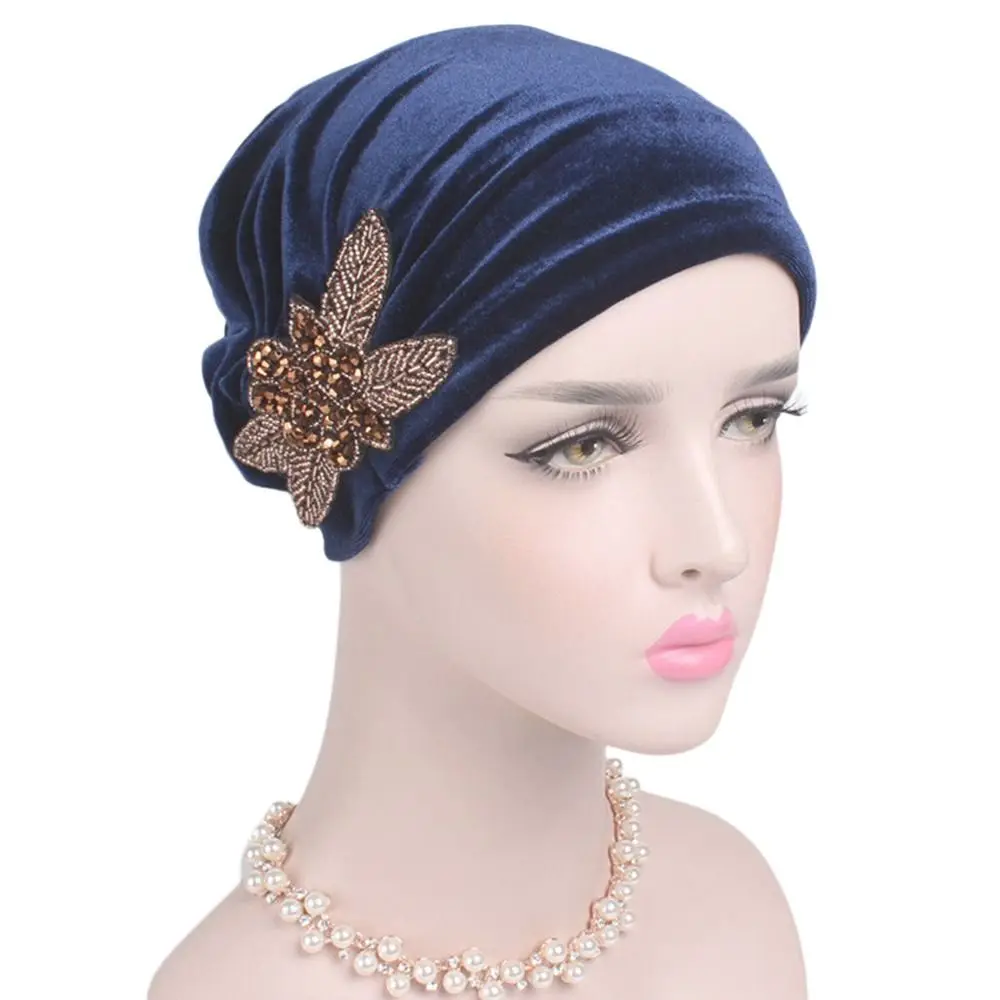 Women Hijab Scarf Islamic Head Wrap Velvet Headbands Soft Bonnet Turban Hat Chemo Cap