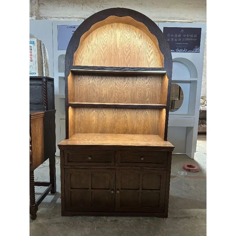 Showcase Jewelry Display Cabinet Antique Jade Multi-layer Display Medieval Jewelry Jewelry Cabinet Arch Cabinet