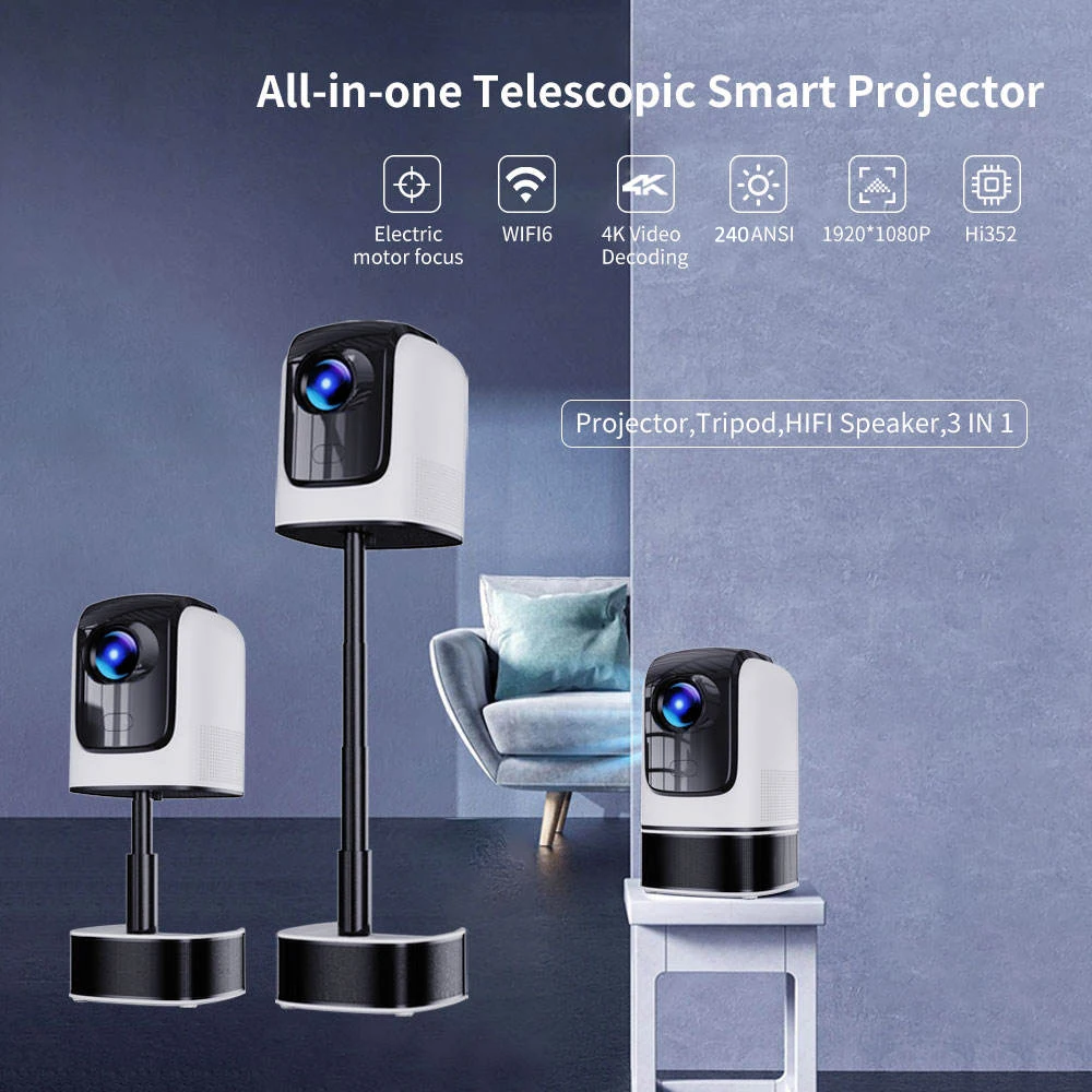 TS-1 Smart Android Projector Portable Home Theater LCD screen 1080P Android Projector PCS