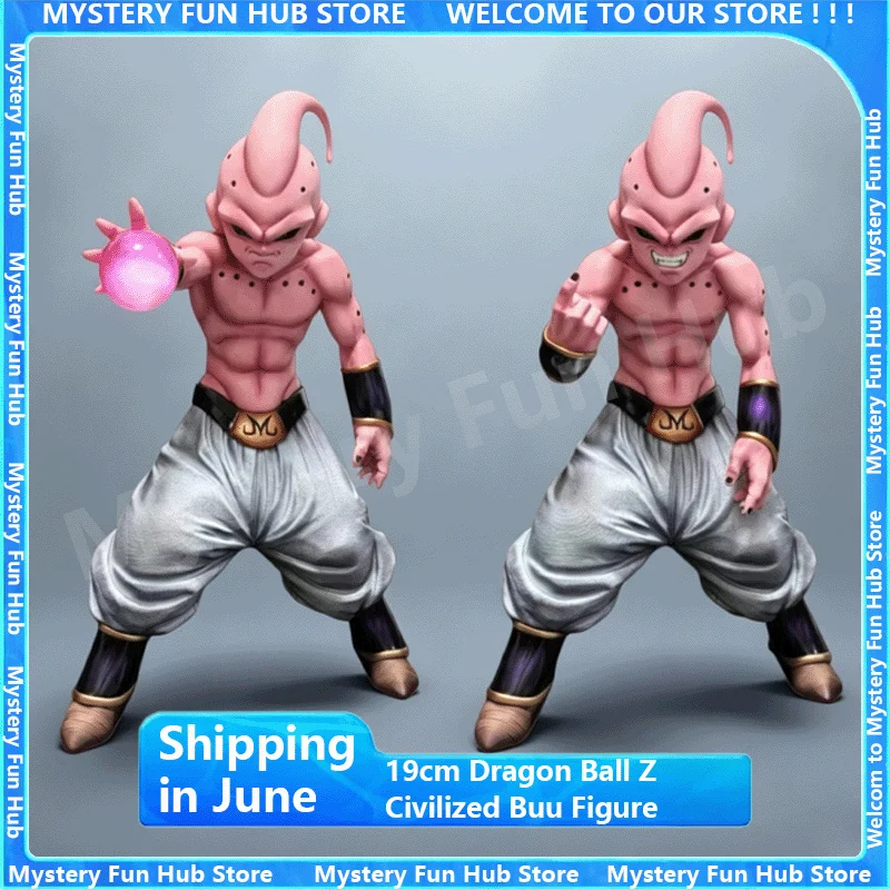 

19cm Dragon Ball Z Civilized Buu Anime Figure Energy Wave & Wave Hand Pose Gentle Buu Action Figurine Collectible Model Toy Gift