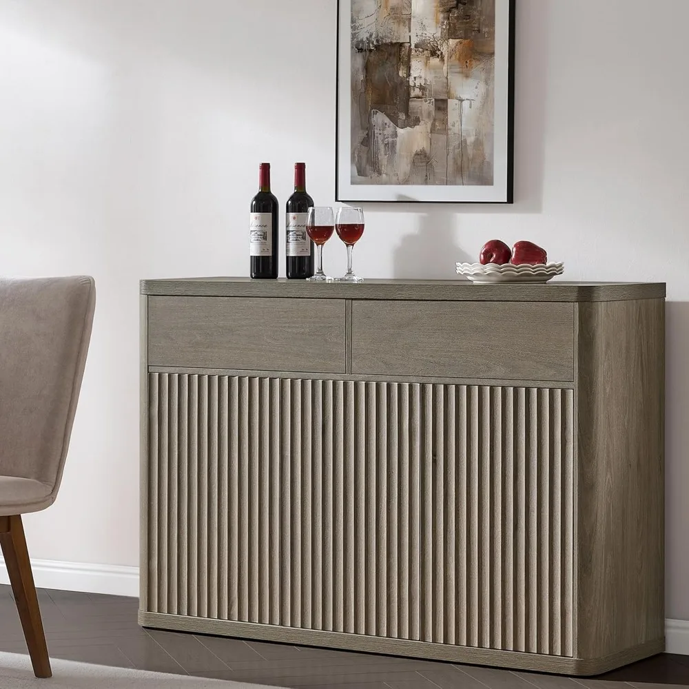 SICOTAS Storage Sideboard Buffet with Doors, Shelves, and 2 Drawers Accent Table