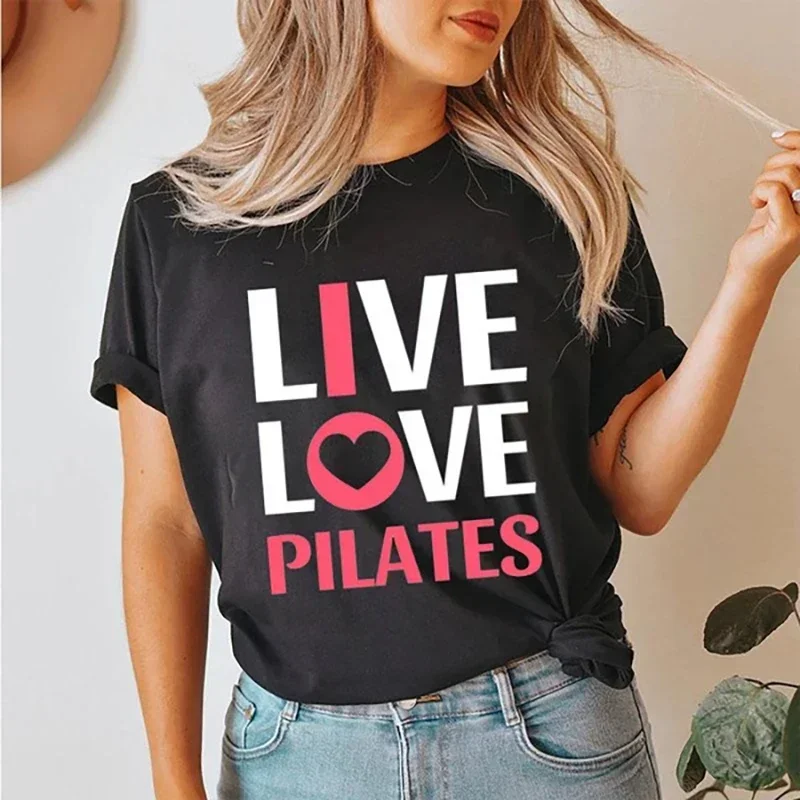 

Pilates T-shirts Pilates Lovers Fashion Tee Shirt Summer Casual Crew Neck Loose T Shirt graphic t shirts
