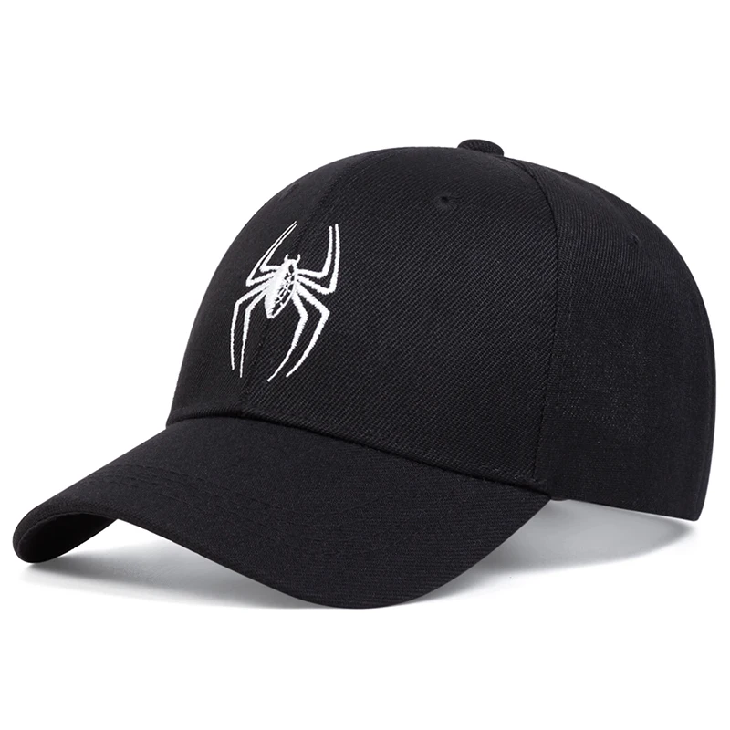 Unisex Spider Embroidery Baseball Caps Spring Autumn Outdoor Adjustable Casual Hats Sunscreen Hat