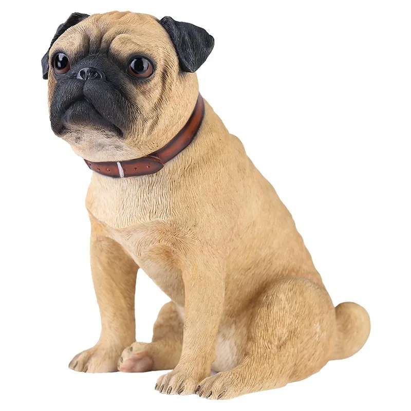 

Model Play Simulation Dog Model Pug Resin Crafts Modern Home Ornament