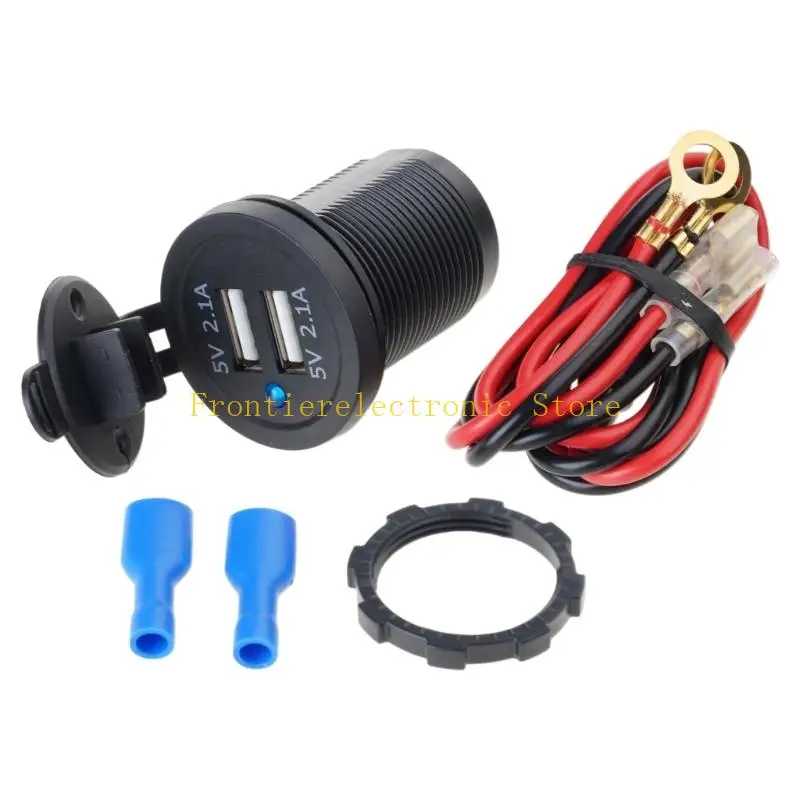 G8DB Car Boat Motorcycle Dual USB 12V 5V 2.1A Power Adapter Supply