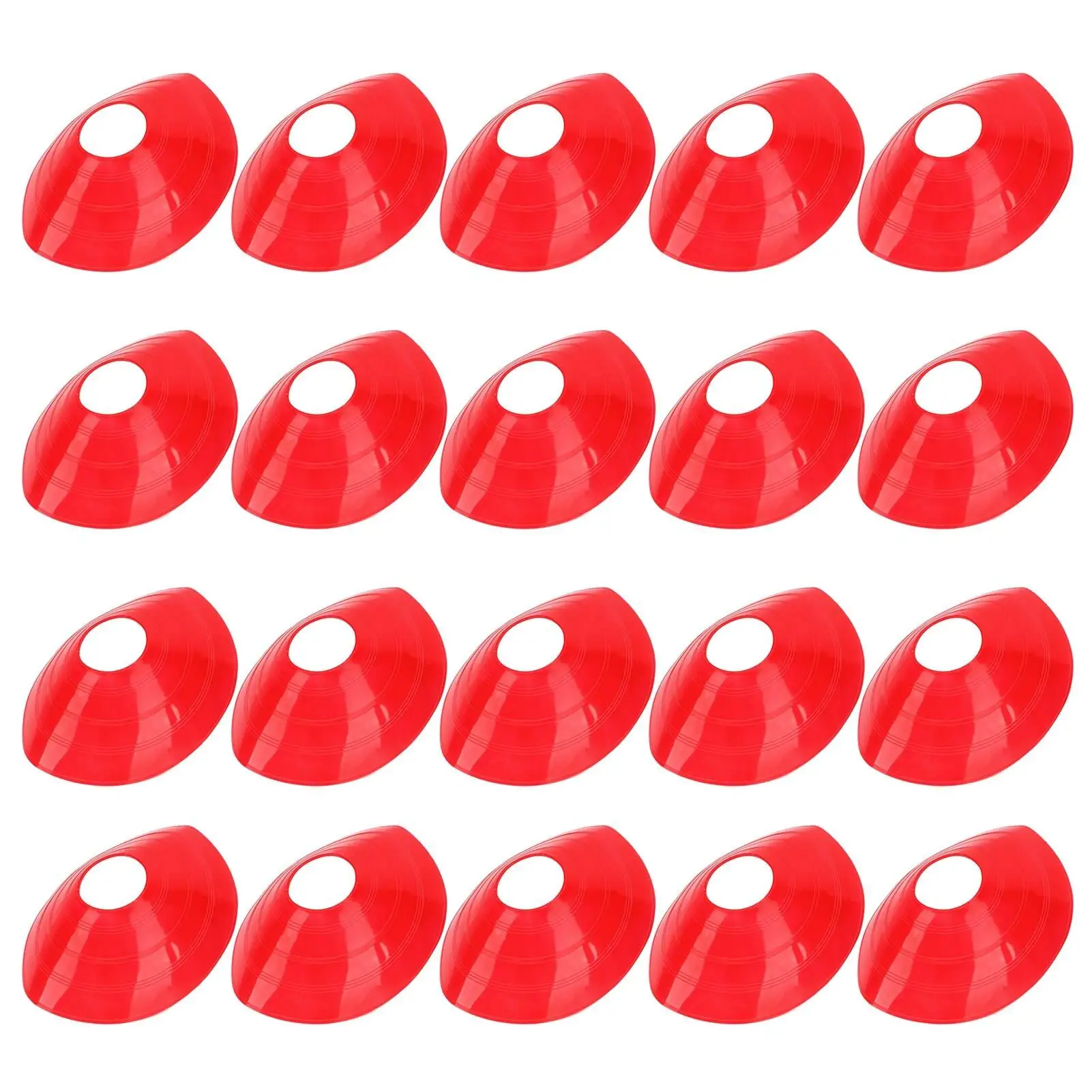 

Bright Red Sports Cones for football Training - Disc Markers for Field and Drills