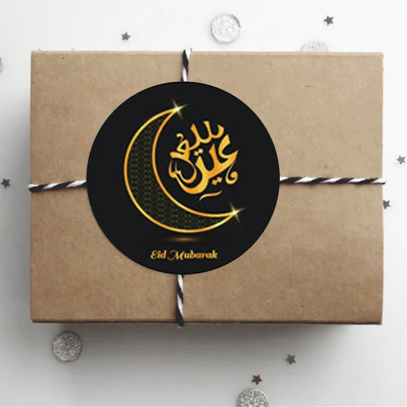 Chicinlife 60pcs EID MUBARAK Paper Stickers Party Sealing Label DIY Gift Hijab Stickers Islamic Muslim Ramadan Kareem Decoration