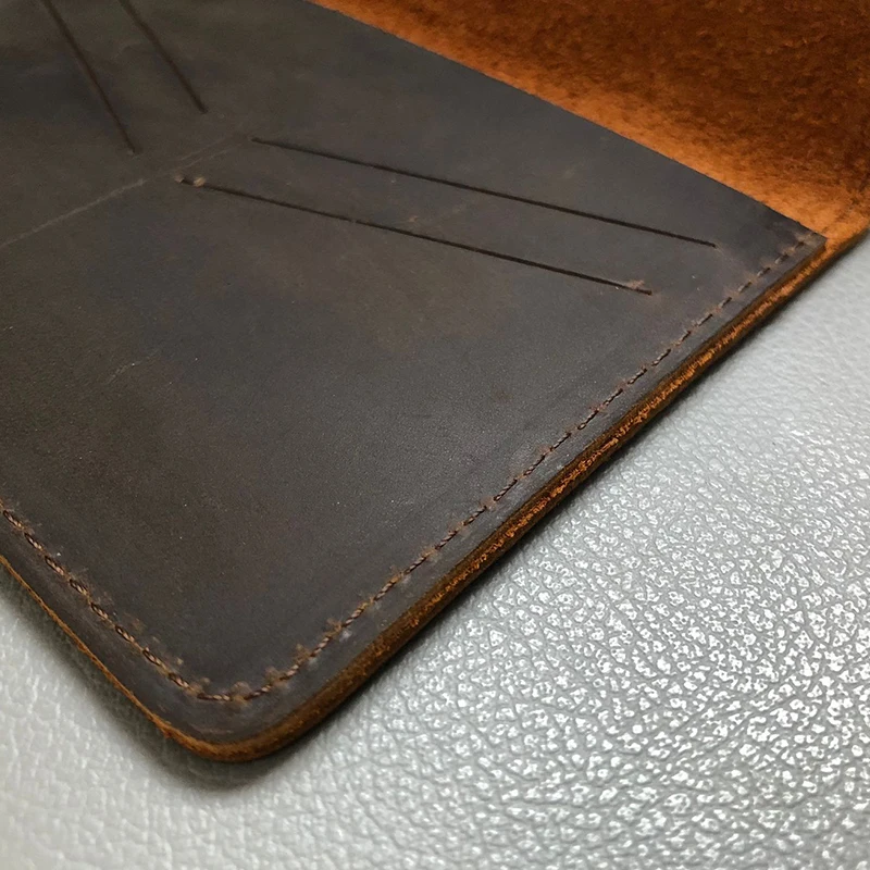 Women Men RFID Vintage Business Passport Covers Holder Crazy Horse Genuine Leather Case Travel Essentials Accessories Homemade