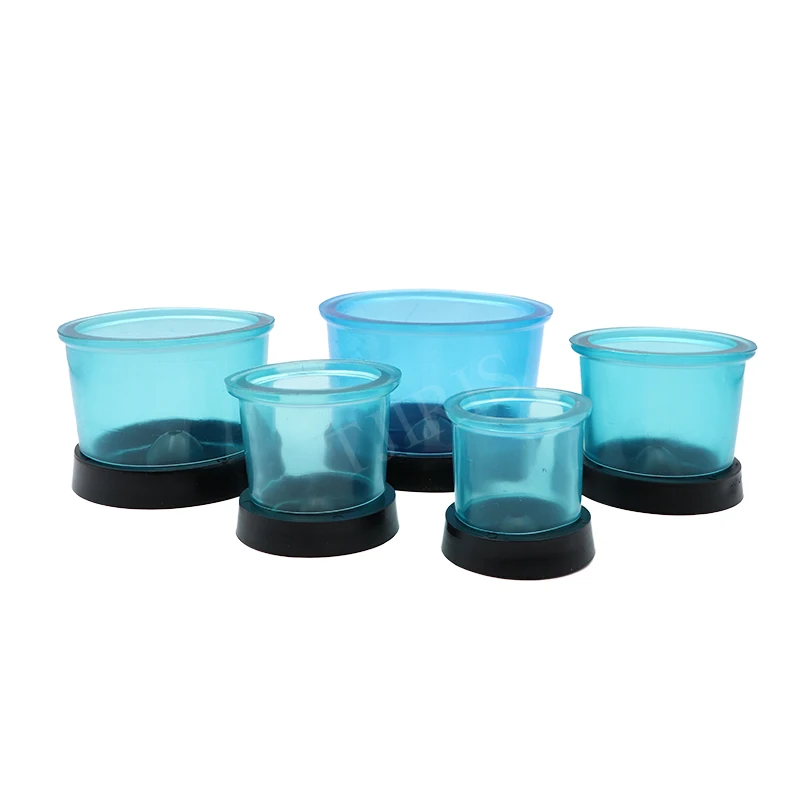 5pcs Dental Lab Round Casting Rings Formers with Base Acrylic Mixing Cup (Plastic)