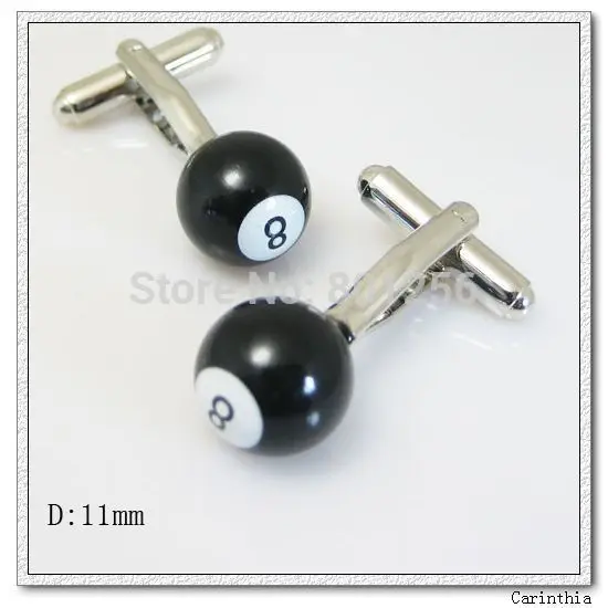   Snooker Cufflinks 5pairs/lot Black Color 8 Design Copper Material Men Cufflinks whoelsale&retail